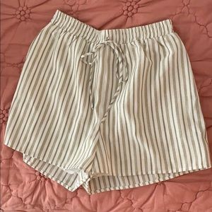 Miami Tan & White Striped Shorts